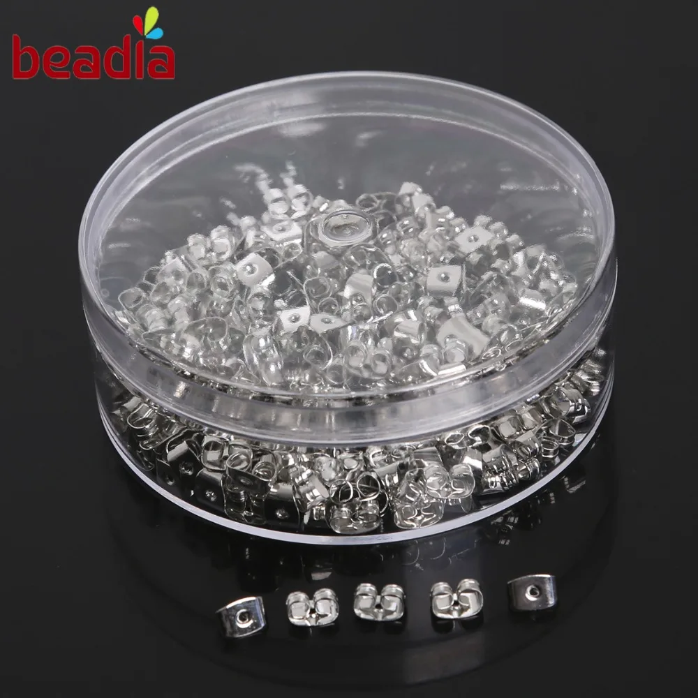 Горячие прибл. 200 шт./компл. железные серьги-гвоздики Родиевые/Золотые 4x5 мм