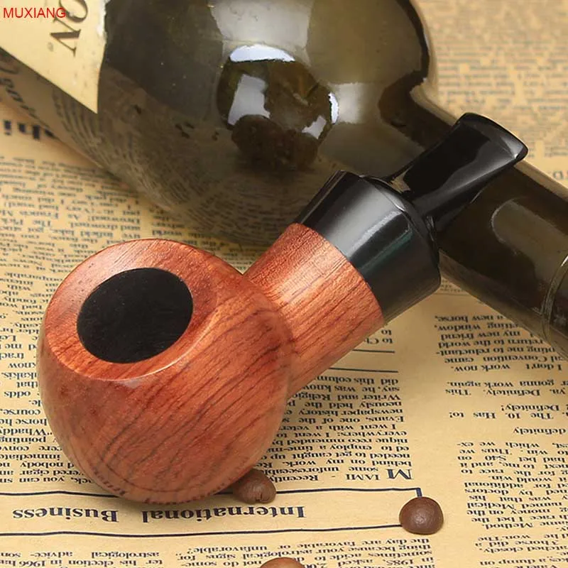 

MUXIANG Good Quality Ebony Wood Pipes Portable Creative Smoking Pipe Tobacco Narguile Grinder Smoke Cigarette Holder Mouthpiece