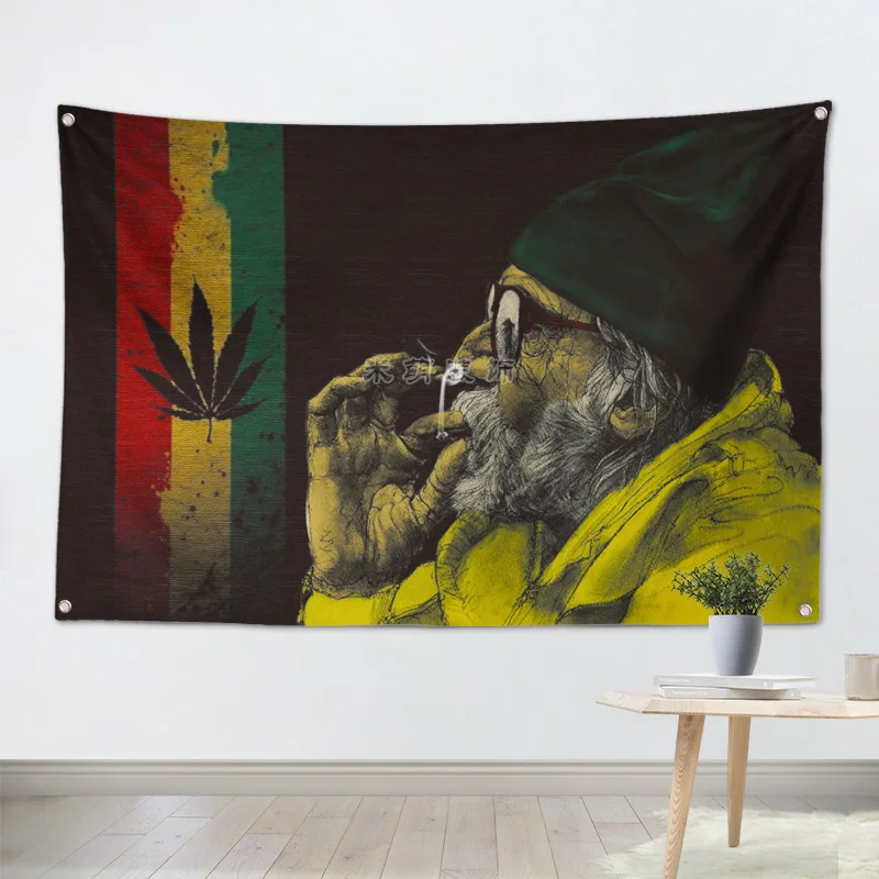 

Jamaica Reggae Hea Rock Band Poster Banners Bar Cafe Hotel Theme Wall Decor Hanging Art Waterproof Cloth Polyester Fabric Flags