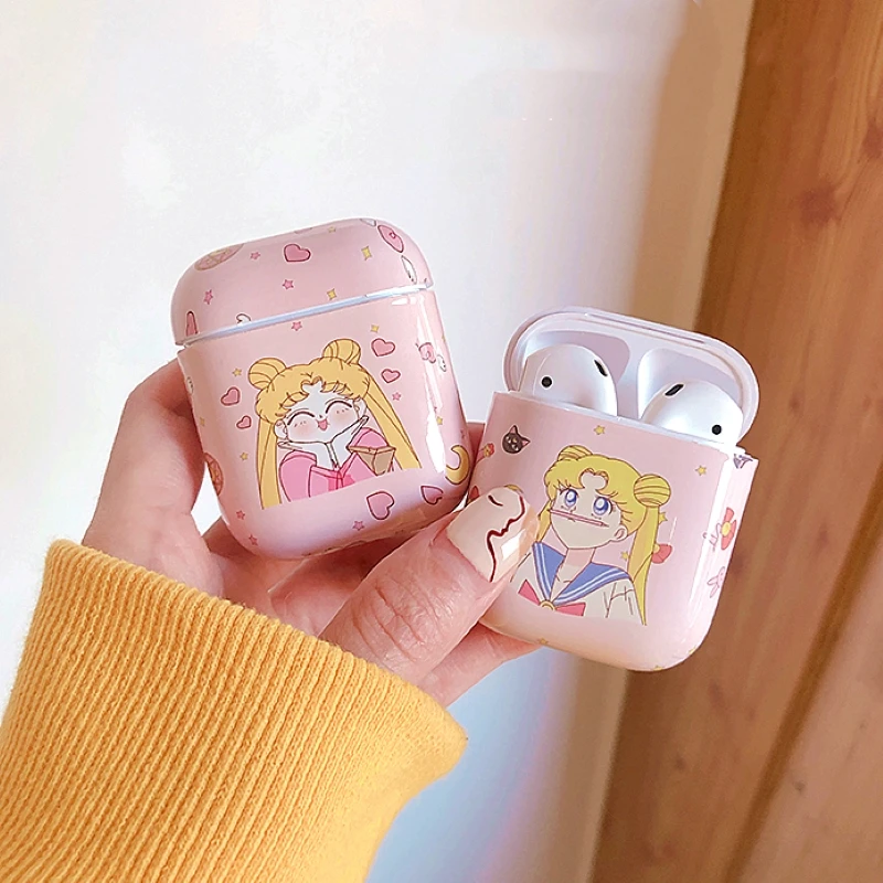 Милый розовый чехол Sailor Moon для airpods Мультяшные аксессуары Airpods Pro сумка зарядки