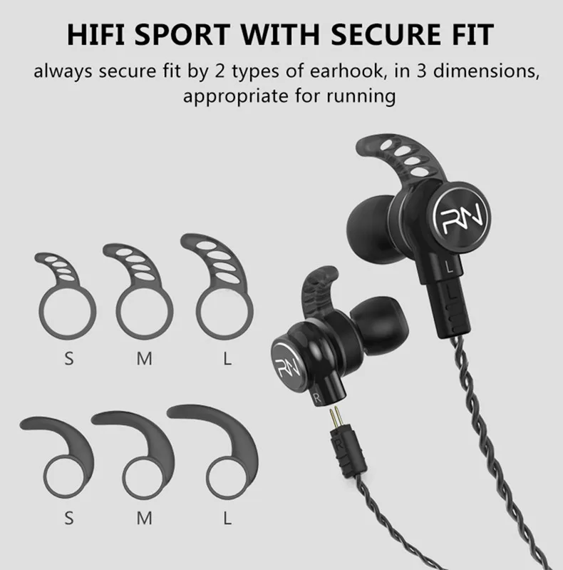 Renonext RX6 двойной драйвер гарнитура с супер басами наушники стерео капельки micrpphone Hi