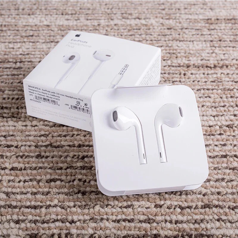 Оригинальные Apple Earpods с 3,5 мм разъемом, проводные наушники-вкладыши, вкладыши, более Насыщенные басы для iPhone, Android, смартфонов, звонков, спорта