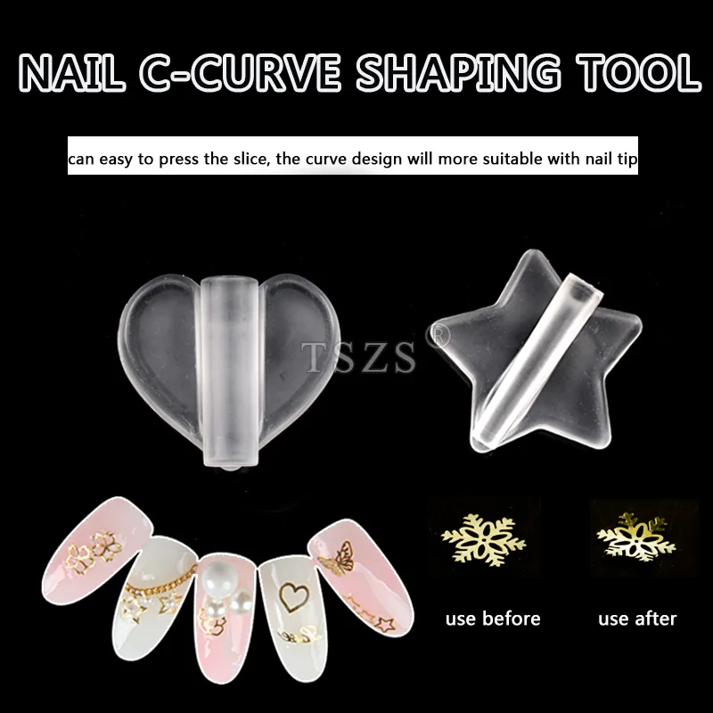 1 шт./лот милый дизайн сердца звезды ногтей металлический ломтик C кривая формовка