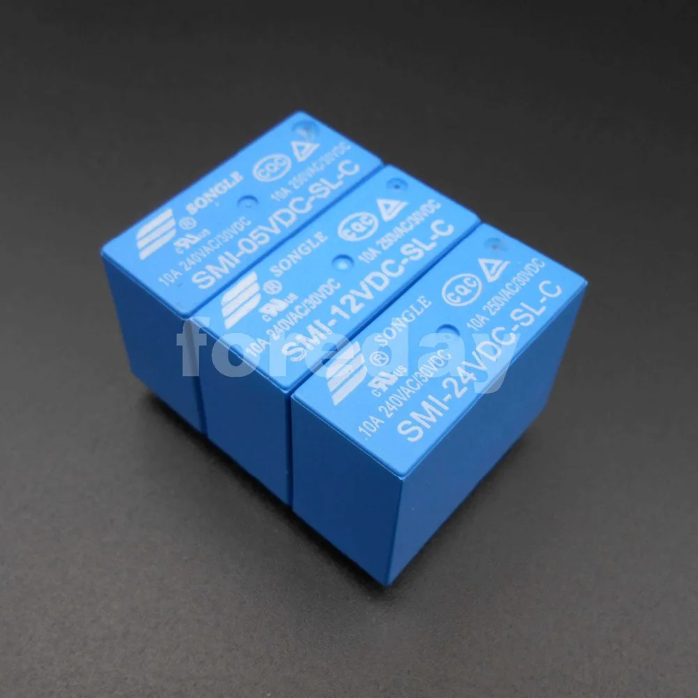 10 шт. Новое реле мощности SONGLE SRS PCB 5 контактов 5A 10A 5 в 12 В 24 В SMI-05VDC-SL-C SMI-12VDC-SL-C 10 шт./лот * SMI-24VDC-SL-C