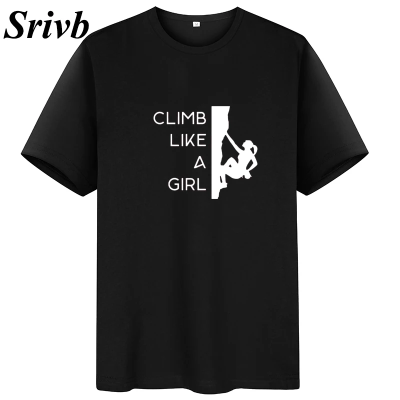 Женская футболка с коротким рукавом Srivb Climb Like A Girl Tumblr хлопковая Футболка принтом