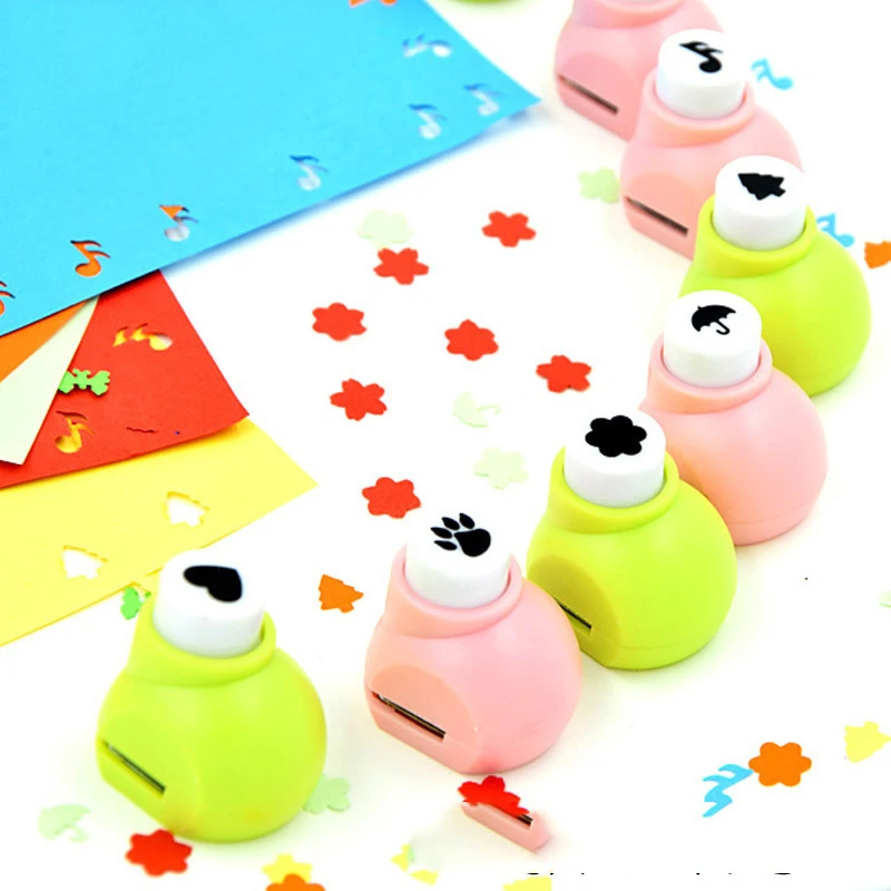 1pc Mini Scrapbook Punches Handmade Cutter Kid Hole Punch Printing Paper Hand Shaper Tags Cards Craft DIY Tool | Канцтовары для