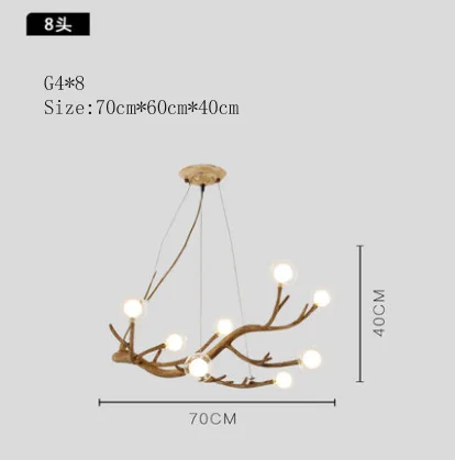 8 heads Pendant lamp Скандинавский светодиодный светильник-люстра, винтажный дизайнерский светильник, подвесной светильник из стеклянной смолы, потолочный светильник, люстры, художественные Кухонные светильники - Цвет абажура: 8 heads Pendant lamp