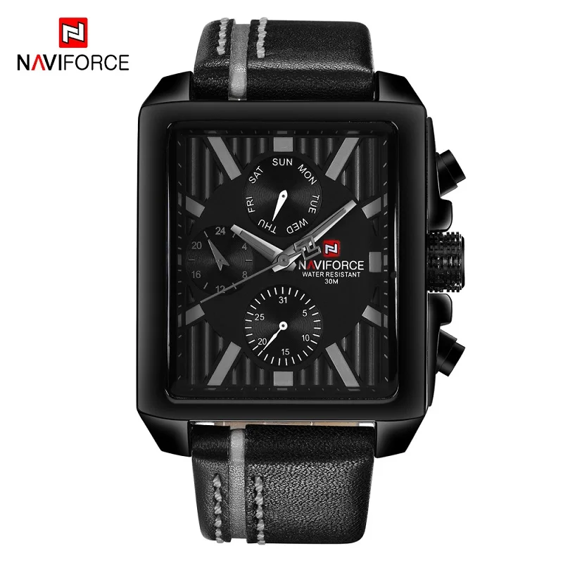 Black Grey NAVIFORCE часы лучший бренд класса люкс мужские s часы модные армейские военные виды спорта наручные часы Мужские Аналоговые кварцевые часы relogio masculino - Цвет: Black Grey