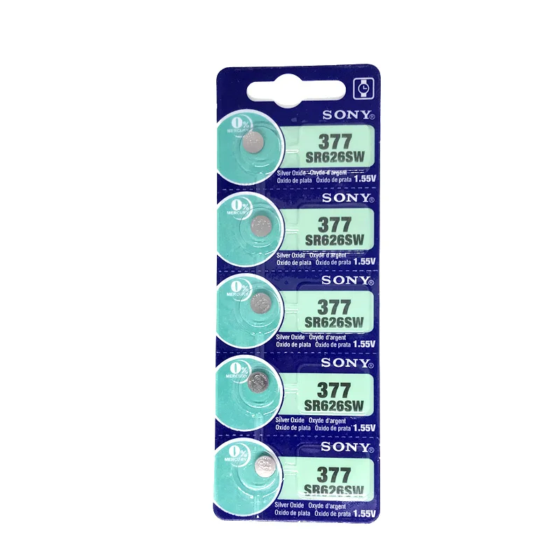 15 шт. sony 1,55 V 377 SR626SW SR626 AG4 Серебряный оксид часы батарея SR626SW 377 Кнопка монета ячейка Сделано в Японии