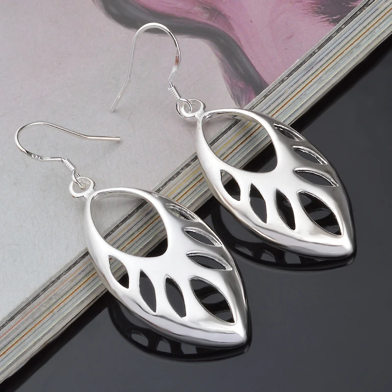 925 sterling silver women earrings Korean hollow jewelry gifts | Украшения и аксессуары