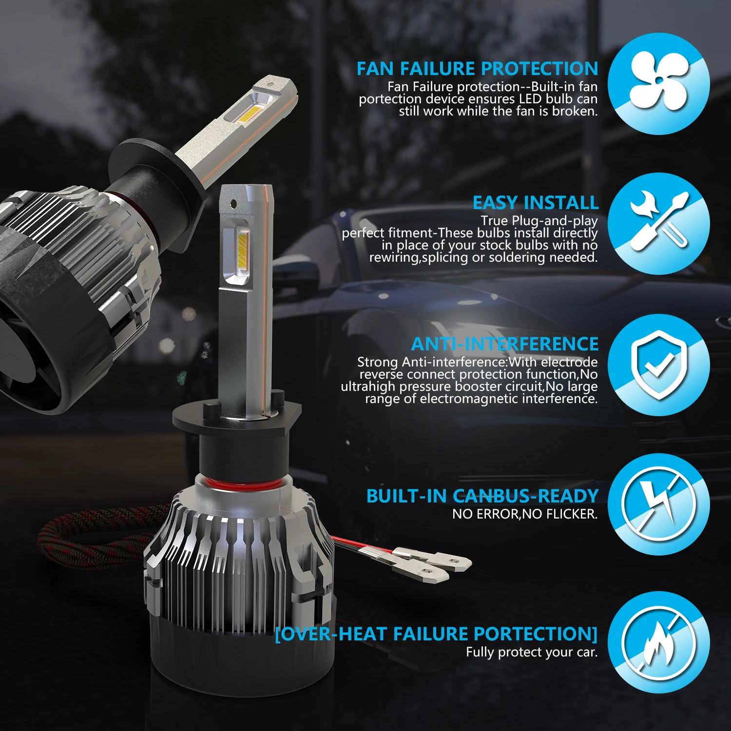 9005 9006 комбинированный комплект светодиодных фар HB3 HB4 Hi Lo Beam 12000Lm 6000K 60W CREE Chips