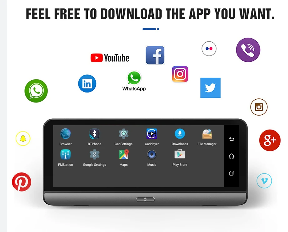 WHEXUNE Android 5,1 Full HD 1080P 8 дюймов сенсорный ips Автомобильный видеорегистратор с gps навигацией wifi Bluetooth ADAS Google play видеорегистратор
