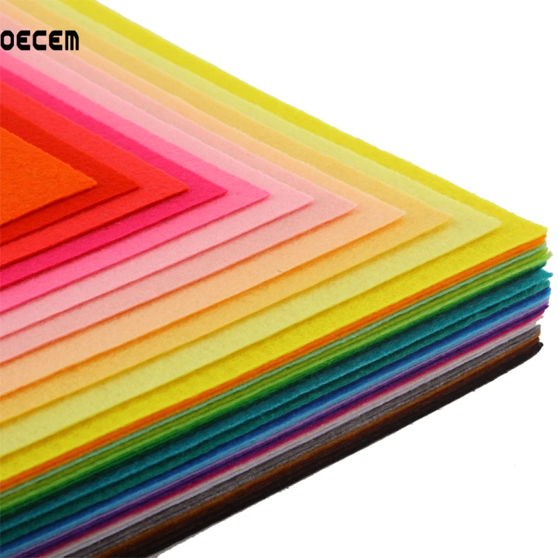30X30CM 40 Colors Mixed Polyester Felt Fabric Bundle Sewing Nonwoven 1 MM Thickness For DIY Handmade Crafts Kids Toy|thick felt fabric|thick