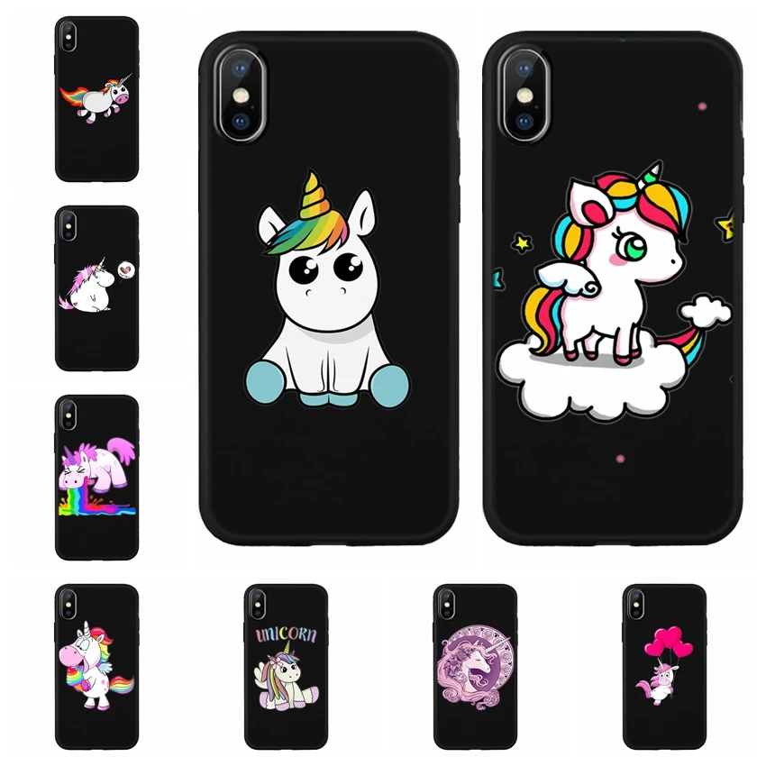 Чехол для iPhone 6 6s Plus 7 8 чехол мобильного телефона с радужным единорогом iphone X XR XS MAX