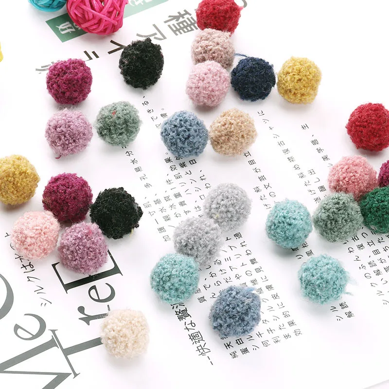 100Pcs Color Teddy Pom Pom Plush Balls Wedding Party Decor Fluffy Pompom Kids Hair Accessories DIY Scrapbook Toys Craft Supplies