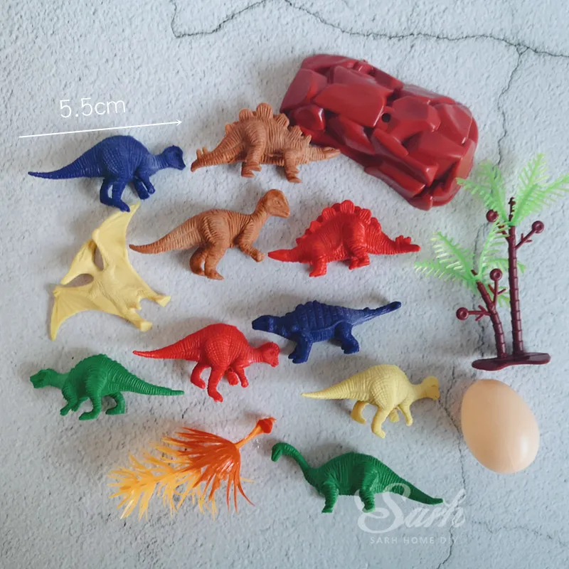 Dinosaur set small Коко дерево лист мультфильм Динозавр торт Топпер десерт украшения на день рождения прекрасные подарки - Цвет: Dinosaur set small