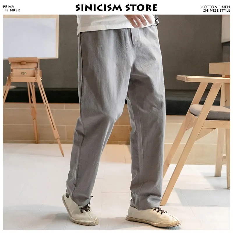 Sinicism магазин однотонная одежда для бега 2019 мужские Харадзюку хлопковые льняные