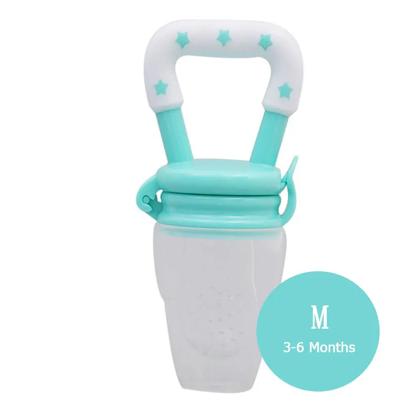 sky blue M Детская бутылочка для кормления, свежая фруктовая еда, Детская соска для кормления, безопасная молочная кормушка для ребенка, соска для бутылочки, Ниблер, соски - Цвет: sky blue M