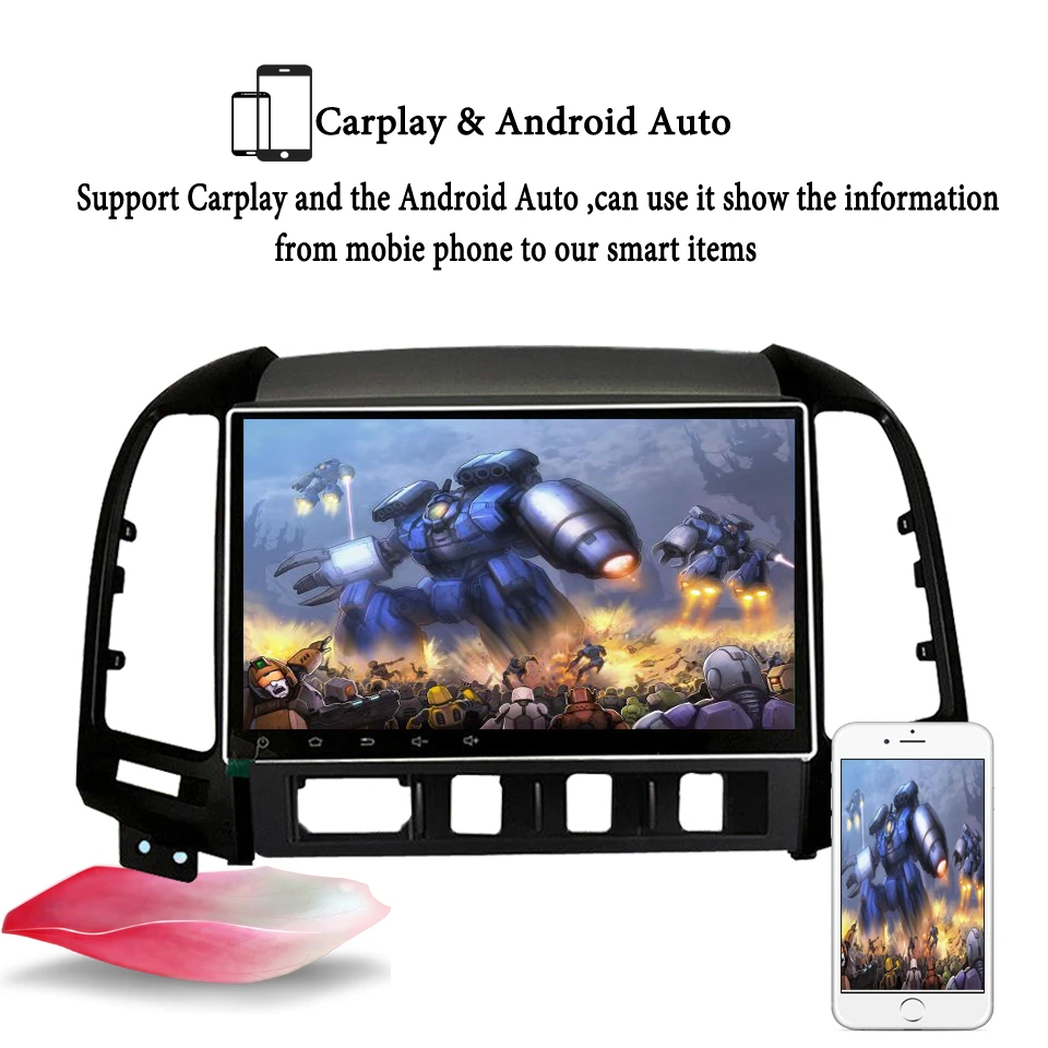 2Din Android 10 0 9 &quotGPS автомобильное радио для HYUNDAI SANTA FE 2005 06 2007 2008-2012 dvd экран 6 + 128G