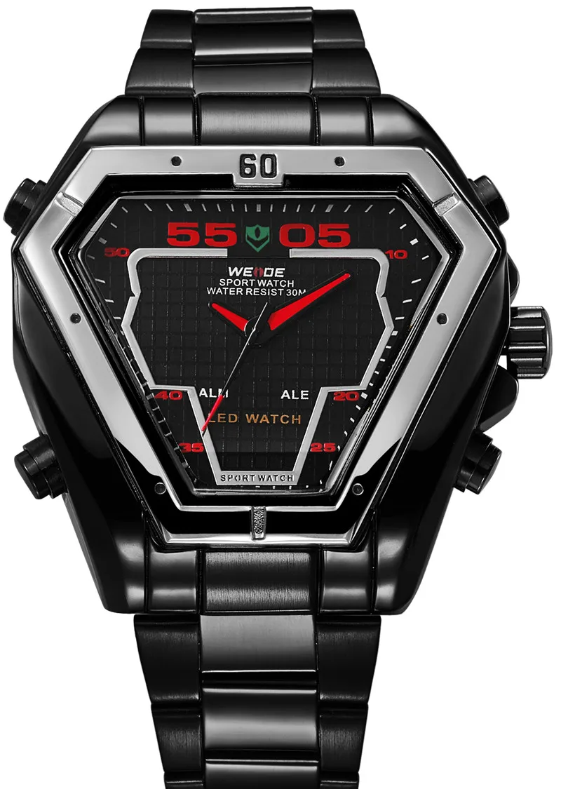 WEIDE, модный, качественный, светодиодный, аналоговый, для мужчин, t, для мужчин, люксовый бренд, кварцевые, сплав, водонепроницаемые, военные, наручные часы, Relogios Masculino - Цвет: WH1102B-2C