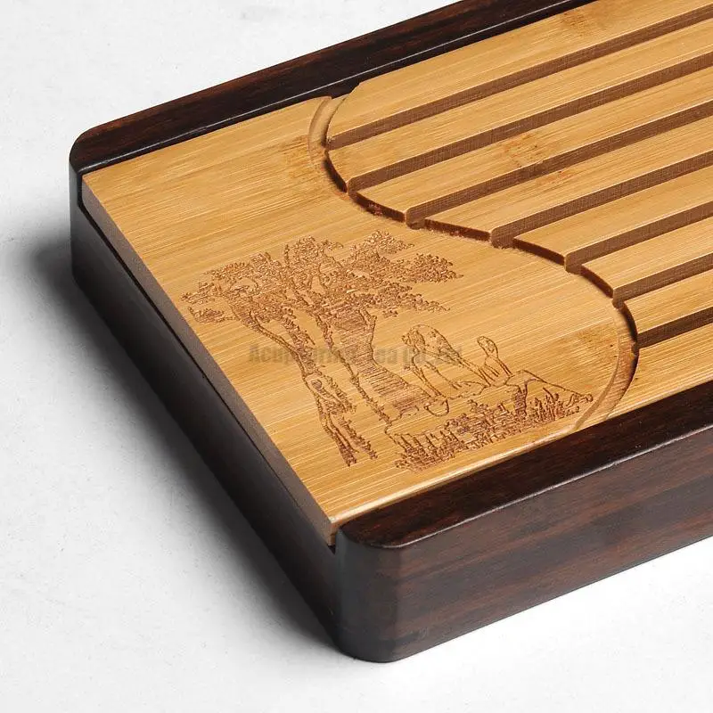Классический бамбуковый чайный поднос столик/тарелка китайский сервиз