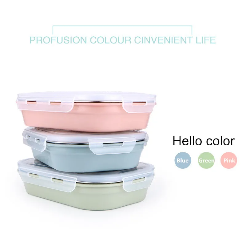 ONEUP Ланч-бокс 304 изящная нержавеющая сталь мультфильм bento box экологичный контейнер для еды для детей студентов BPA бесплатно Microwavable