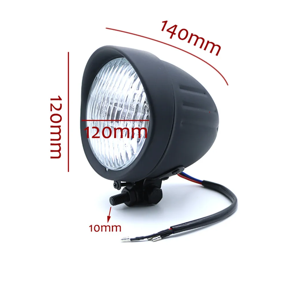 Мотоциклетная черная фара галогенная алюминиевая винтажная для Harley Honda Yamaha Cafe Racer