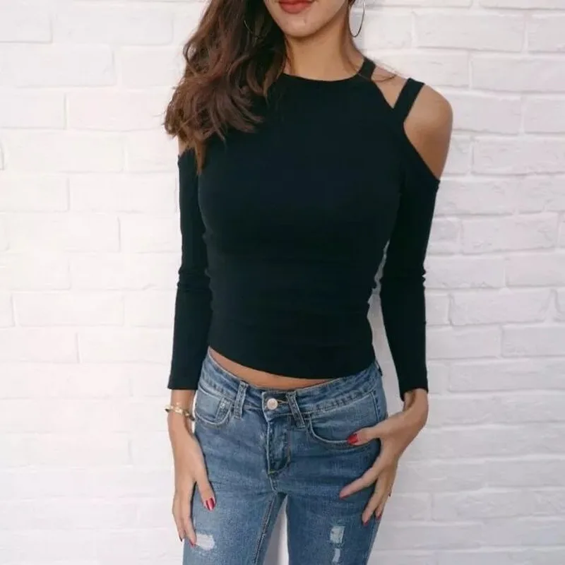 European Fashion Style Women Sexy Blouse Slim Long Sleeve Ladies Off Shoulder Tops Vintage Elegant Summer Shirt |
