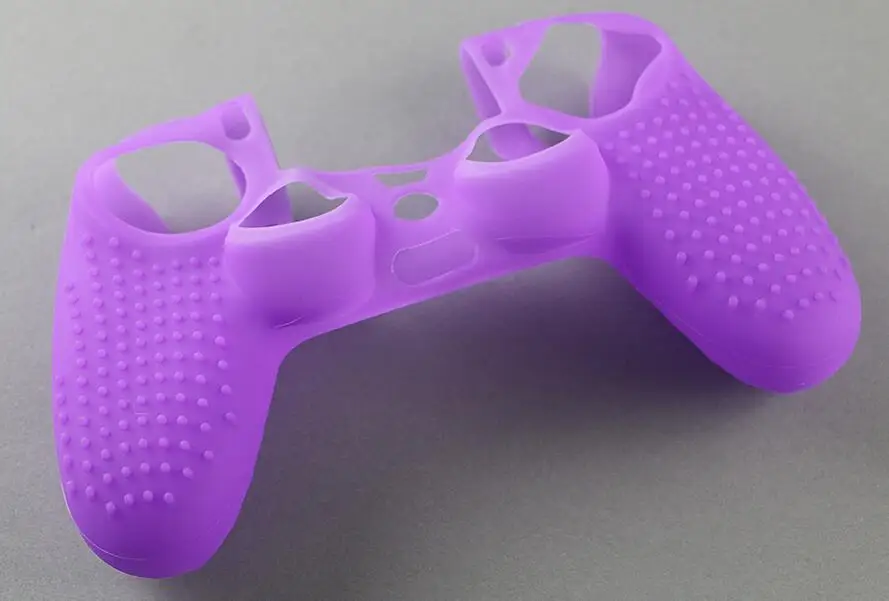 purple Противоскользящий силиконовый резиновый чехол для sony playstation 4 PS4 DS4 Pro тонкий контроллер - Цвет: purple