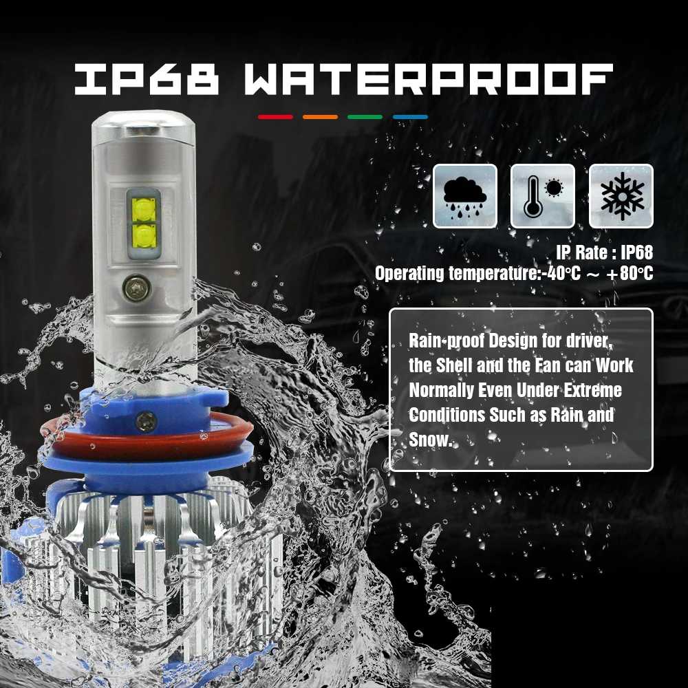 Modifygt T1 H4 Led 12 в 70 Вт 7200LM 6000K H7 H3 H11 9005 HB3 9006 HB4 фары автомобильные аксессуары Высокая