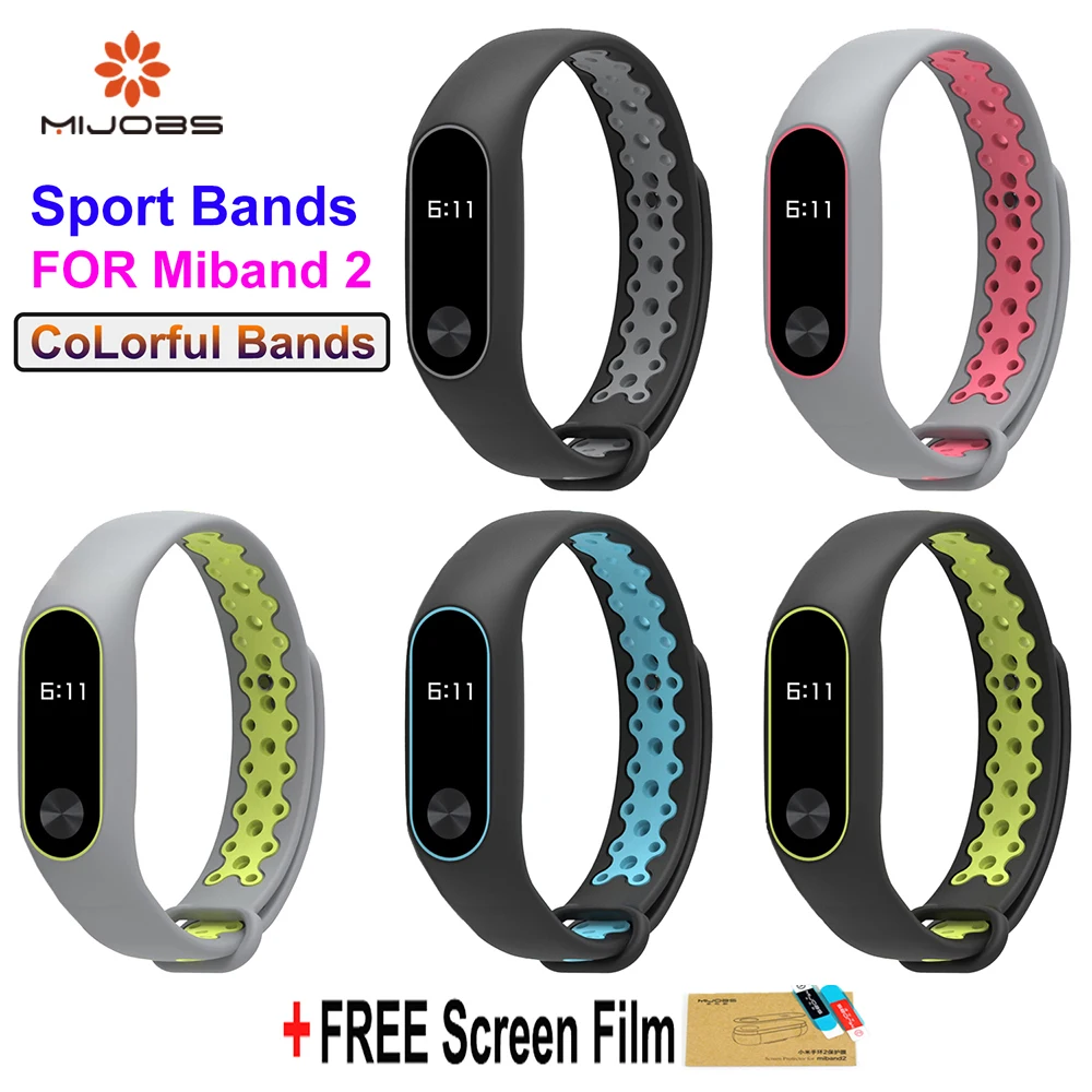 Mi jobs xiaomi mi Band 2 Браслет ремешок для спортивных часов band Ремешок Красочные
