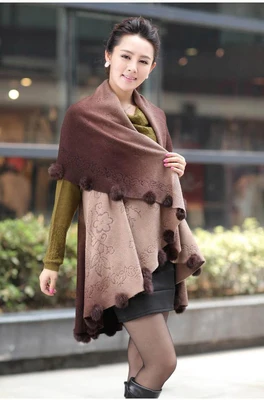 Новинка Зимний вязаный свитер из искусственной шерсти с градиентом кардиган