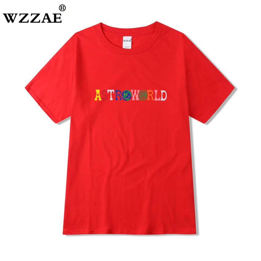 Трэвиса Скотта AstroWorld Tour футболка для мужчин и женщин 1:1 Трэвиса Скотта футболки Топы Футболки Уличная Хип-хоп kanye ASTROWORLD футболка