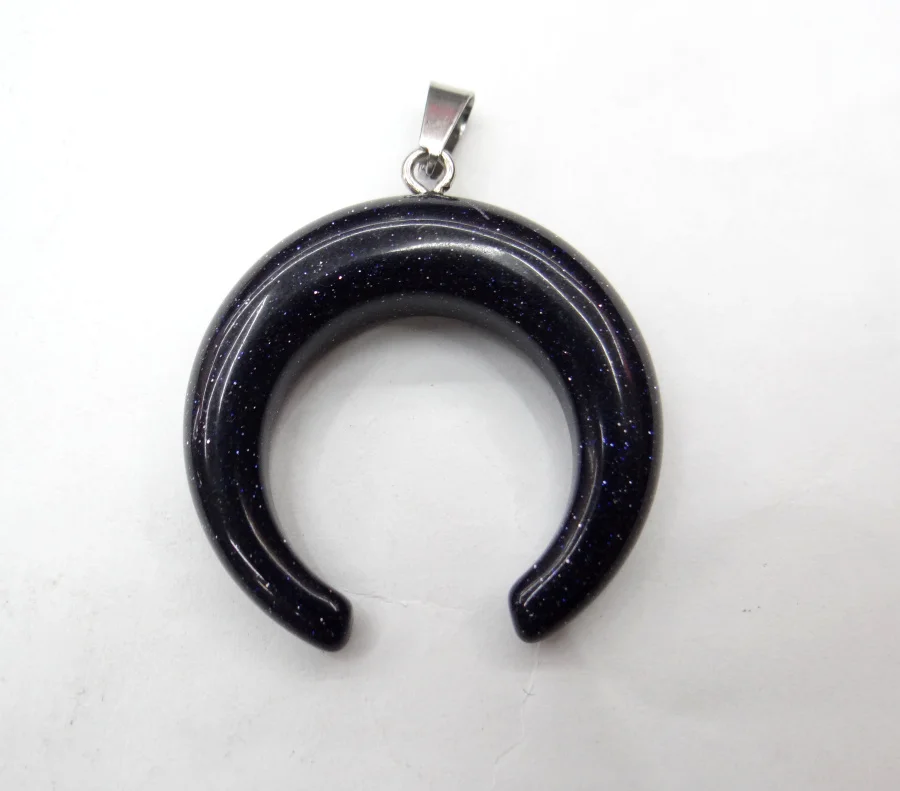 Оптовая продажа 30 мм 12 шт. подвески из натурального камня в форме Луны