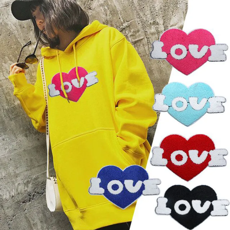 

DIY 5 Colors Embroidery Patch LOVE Letters With Love Heart Romantic Appliques For Clothing Cloth Stickers Cap And T-shirts