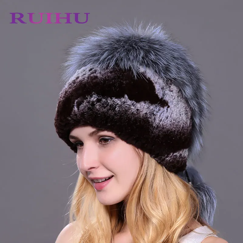 2018 Новая Мода хорошее качество Шапки зимняя меховая шапка для женщин реального с