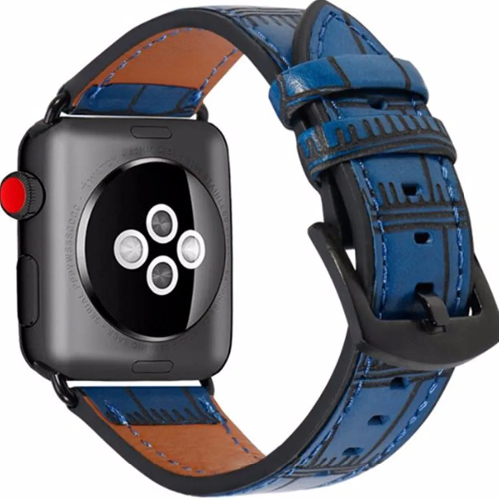 Кожаный ремешок OSRUI для Apple Watch Series 4 band 44 мм 40 Iwatch 3 2 1 42 мм/38 бамбуковый браслет
