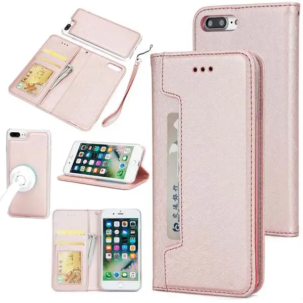 pink HOTR съемный Шелковый кожаный чехол Обложка для iphone X/8/8 Plus/7/7 Plus/6 plus/6s/6 plus/6s Plus/5/5S/5SE из искусственной кожи чехол с подставкой Чехол - Цвет: pink