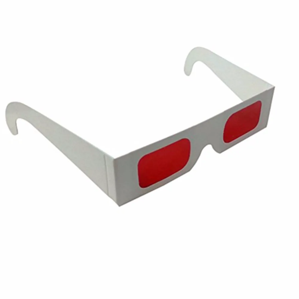 20 шт экологичный белый бумажный декодер 3d очки с красными линзами, 3D секретные открытые зрители рекламные очки