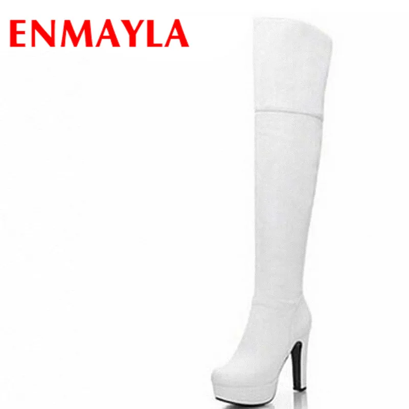 ENMAYLA/пикантные женские ботфорты новые высокие сапоги на квадратном каблуке с