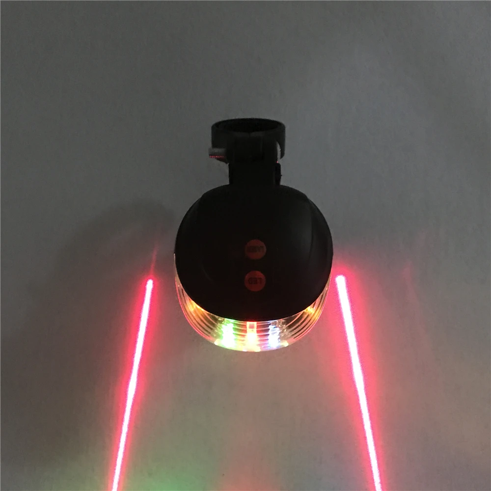 5LED 2 лазерный Велоспорт велосипед свет 7 Режим вспышки задний фонарь для