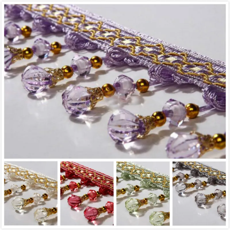 12 ярдов/Лот цветов занавеска для дивана кружевная бахрома с кисточками отделка DIY