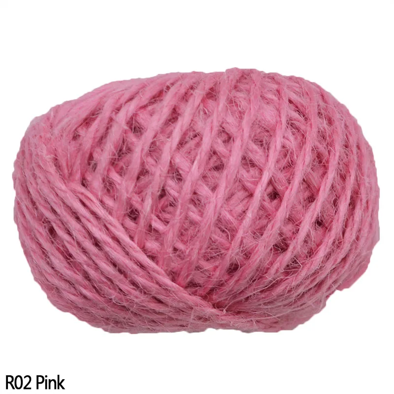 Pink 30 м/рулон натуральный пеньковый жгут джутовый шпагат мешочная нить кордная нить украшение для свадебной вечеринки Подарочная упаковка DIY ремесленные принадлежности - Цвет: Pink