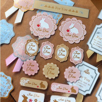 Винтажная наклейка в форме кролика Подарочная украшение оптовая продажа