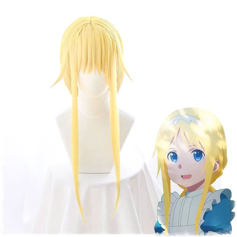 Женский парик из синтетических волос Sword Art Online Alice Synthesis Thirty длинный прямой 95 см
