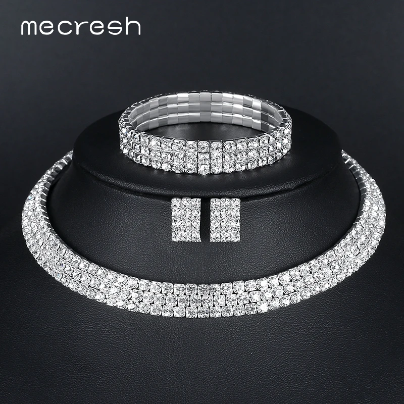 Mecresh классический сткруглый разы африканские Ювелирные наборы кристалл