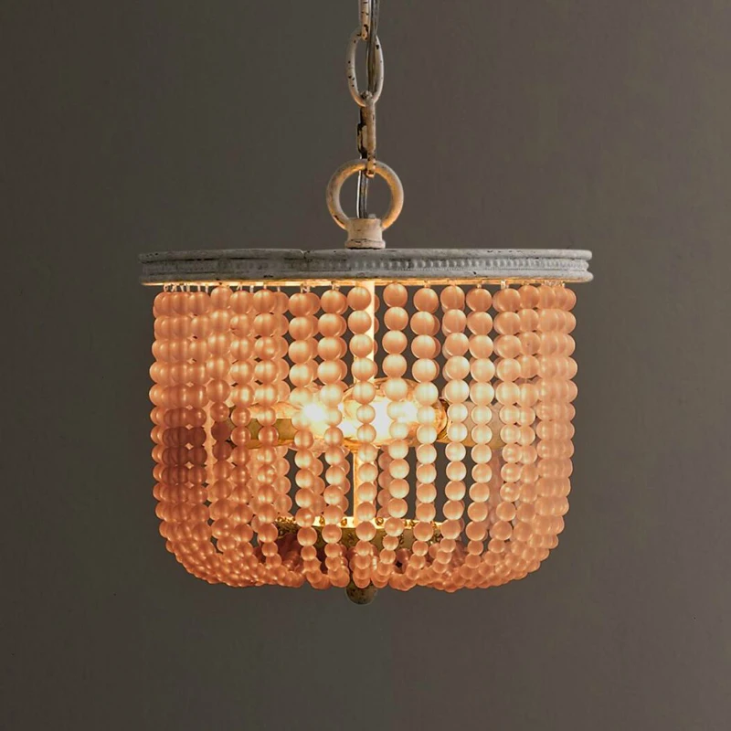 Подвесная лампа ZX в американском стиле с матовым кристаллом ретро железная