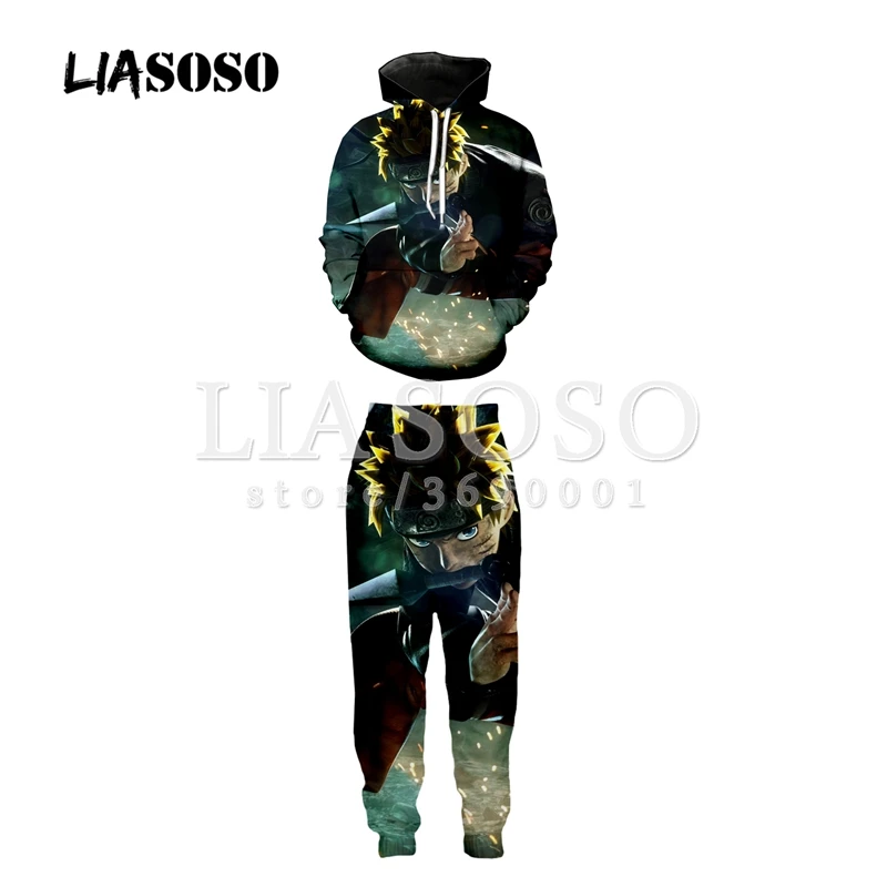 LIASOSO/толстовки с 3D-принтом Наруто, Какаши, Учиха, Мадара, Саске, Итачи, толстовки, брюки, спортивные штаны, штаны для бега, костюмы X1999
