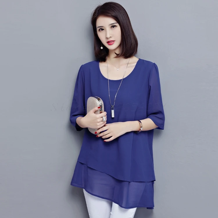 Vintage Chiffon Blouse Women Black Blusas Mujer De Moda 2021 Summer Korean Style 5XL Plus Size Tunic Tops Aesthetic Long Shirts | Женская