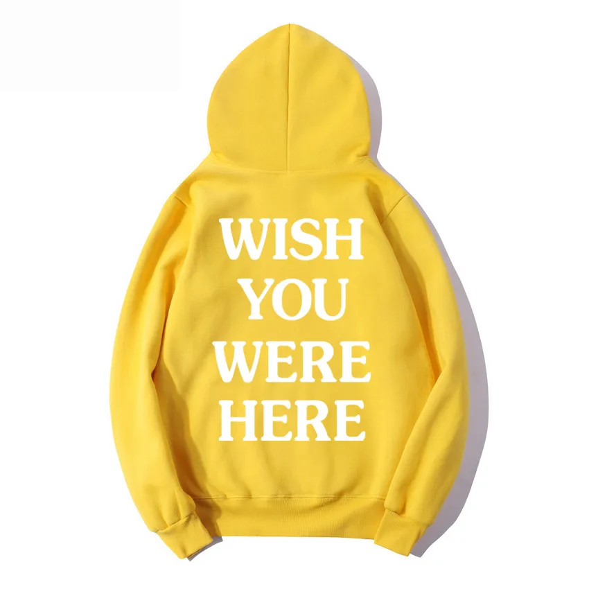 Трэвиса Скотта Astroworld WISH YOU WAS HERE вышитые радужные буквы для мужчин и женщин пуловер с капюшоном модная Толстовка в стиле хип-хоп